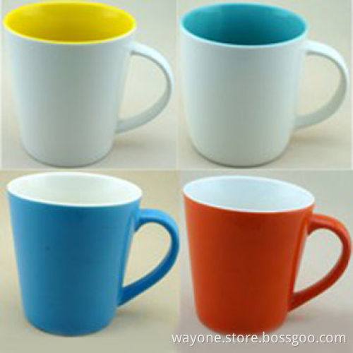 Fine China Mugs, Comes in Red, Blue Outside Glazed Colors, Ideal for Promotional Purposes/FDA-passed